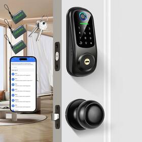 Ya2k Yosimika Keyless Entry Door Lock With Handle Fingerprint Deadbolt Smart Do