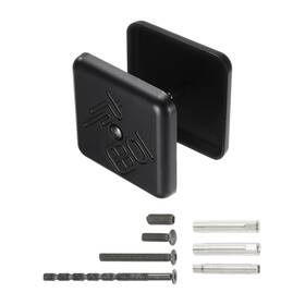 Zaplyte 609044033519 1-3/16 Inch Zinc Alloy Square Door Hole Cover Plate Black