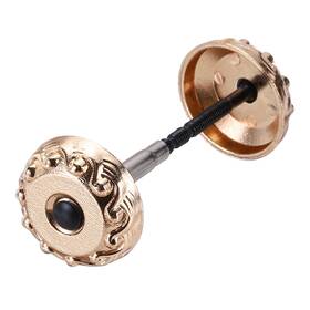 Zaplyte 641832989240 Door Hole Cover Plate 1 1/5 Inches Zinc Alloy Wave Round Gold Tone