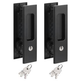 Zaplyte 655692449240 2pcs Sliding Door Lock Invisible Recessed Handle Latches Privacy Pocket Hardware