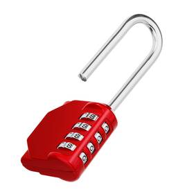 Zhege 385606540090 Long Shackle Combination Lock 4.53 Inch Overall Height 2.62 1p Red