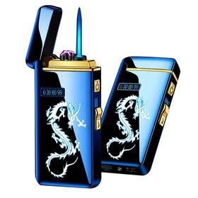 Qg68-blue Zoippdms Electronic Usb Rechargeable Lighter With Smart Fingerprint Ignition - Flamele
