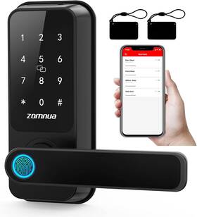 H5-bbf-zmn Zomnua Wifi Smart Lock With Handle Fingerprint Keyless Entry Digital Keypad App