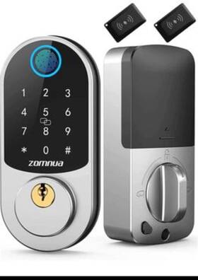 Zmntus-zns-dlh004 Zomnua Keyless Entry Door Lock Fingerprint Smart Front Locks With Keypads