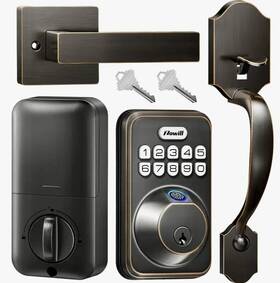 20i14q Zowill Fingerprint Keypad Digital Deadbolt With Handle Sets