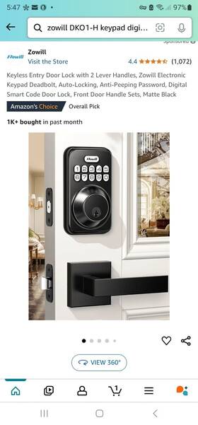Dk02a-l Zowill Keypad Digital Deadbolt With Lever Sets