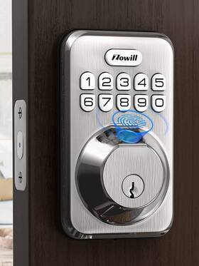 Dk02a-nickel-3 Zowill Fingerprint Door Lock Keyless Entry Keypad Deadbolt With 20 Biometric F