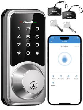 Dk06-nickel Zowill Smart Lock - Keyless Entry Door With App Control Touchscreen Key