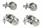 2 Entrance Keyed Entry Satin Nickel Round Knobs Single Deadbolt Combo Door Locks. Fixed Price $63.99.