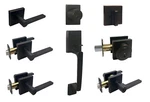 Oil Rubbed Bronze Door Lever Locks Square Plate Keyed Privacy Passage Deadbolt. Fixed Price $82.95.
