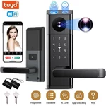 Smart Lock Video Camera Fingerprint Keyless With Handle Doorbell. Fixed Price $122.04.
