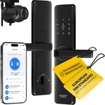 Wonder Family Keyless Mortise Wifi Smart Door Fingerprint Lock W/ Camera - Black. Fixed Price $109.00.