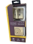 Square Brushed Gold Single Cylinder Deadbolt Featuring Dual Keyway. Fixed Price $23.95.