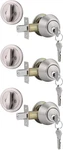 Gobrico 3 Satin Nickel Keyed Alike Single Deadbolts Door Pack,. Fixed Price $48.50.