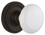 Nostalgic 704719 Rope Rosette White Porcelain Door Knob Oil Rubbed Bronze. Fixed Price $71.99.