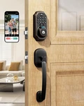 Arpha Keyless Entry Deadbolt With Handle Set, Wifi Smart Lock Camera. Fixed Price $145.00.