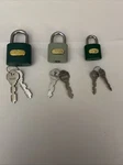 Vtg Set Of 3 Diamond Brand Padlocks With Keys Large Medium Small Work Well. Fixed Price $19.99.