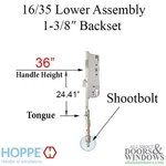 Hoppe 16MM Manual 35/92 Gear, Shootbolt-tongue At 24.41", D/b. Fixed Price $181.22.
