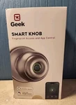 Geek Smart Knob Fingerprint Access Door Handle With App Control (K12). Fixed Price $30.00.