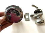 Circa 1900 Engaged / Open Bathroom Surface Privacy Latch Complete With Knobs. Fixed Price $89.00.