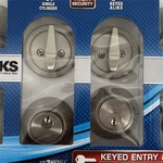 Brinks Satin Nickel Ball Knob Deadbolt Set 2106-119 Keyed Alike. Fixed Price $40.00.