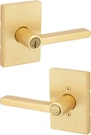 Halifax Satin Brass Entry Door Handle With Lock & Key, Smartkey Security. Fixed Price $72.99.