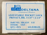 Deltana SDLA325 3-1/4"H Pocket Door Privacy Lock Solid Brass. Fixed Price $20.00.