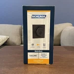 Schlage Series Collins Matte Black Single Cylinder Deadbolt B60GCOL622 Certi. Fixed Price $20.75.