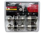 Kwikset Cove Satin Nickel Keyed Entry Knob & Deadbolt W/ Smartkey 92420-059. Fixed Price $44.95.
