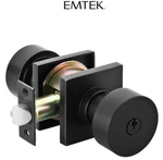Emtek 5122ROUUS19 Round Single Cylinder Keyed Entry Door Knobset Flat Black Read. Fixed Price $110.00.