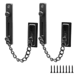 Bonsicoky 2 Pack Door Chain Lock With Spring, Stainless Steel Security Black. Fixed Price $11.05.