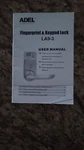 Adel Fingerprint& Keypad Lock LA9-3 Manual. Fixed Price $5.00.