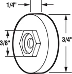Prime-line 111492 Nylon Sliding Screen Door Roller Assembly Dia. X 3/4 In.. Fixed Price $9.10.