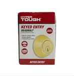 New Hyper Tough Keyed Entry Deadbolt Lock W/ 2 Keys Polished Brass HT3501-105. Fixed Price $7.52.