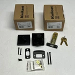 Kwikset (2 Pack) Contemporary Square Single Cylinder Deadbolt Black 96600-744. Fixed Price $33.60.