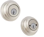 Kwikset Satin Nickel Double Cylinder Deadbolt Featuring Smartkey (1A). Fixed Price $39.98.