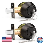 Probrico Oil Rubbed Bronze Round Double Cylinder Deadbolt Lock Keyed Both Sides. Fixed Price $55.16.