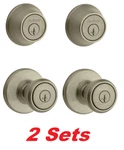 Kwikset 690T 5 Smt 6AL Tylo Keyed Entry Knob & Deadbolt Combo, Antique Brass 2PK. Fixed Price $70.00.