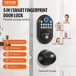 Vevor Door Lock, With Fingerprint/keypad Code/key, One-time And Anti. Fixed Price $56.95.
