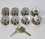 Marks Brass Rim Cylinder 1-1/8" Locks Keyed Alike W/2 Keys Corbin Russwin Cam. Fixed Price $164.95.