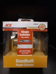 Ace Polished Brass Solid Single Cylinder Deadbolt 5238431. Fixed Price $14.95.