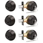 Probrico 3 Pack Oil Rubbed Bronze Double Cylinder Deadbolt Lock Round Keyed Both. Fixed Price $83.32.