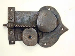 1700'S Wrought Iron Lock For Kas, Cupboard, Armoire Wardrobe Door (40066-1). Fixed Price $110.00.