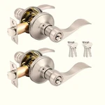 Keyed Alike Satin Nickel Entry Levers, Stylish & Secure For Any DOOR(2 Pack). Fixed Price $53.00.
