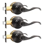 Gobekor 3 Pack Interior Door Privacy Lever - Keyless, Oil Rubbed Bronze. Fixed Price $74.39.