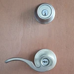 Vintage Kwikset Brooklane Keyed Entry Door Lock Deadbolt Combo Satin Nickel. Fixed Price $39.95.