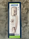 Schlage Greenwich Satin Nickel Entry Door Handle W/ Sacramento Lever Knob. Fixed Price $85.00.