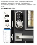 Veise VEO6-L Smart Locks With Two Lever Handle Set Satin Nickel Brand New. Fixed Price $89.00.