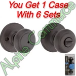*6-SETS* Kwikset Cove Interior Privacy Locking Knob Venetian Bronze 93001-868. Fixed Price $94.99.