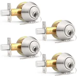 Probrico Brushed Satin Nickel Round Double Cylinder Deadbolt Lock, Keyed Both. Fixed Price $60.97.